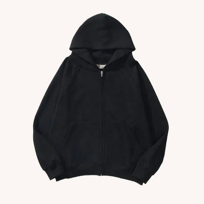 Plain Zip-Up Hoodie